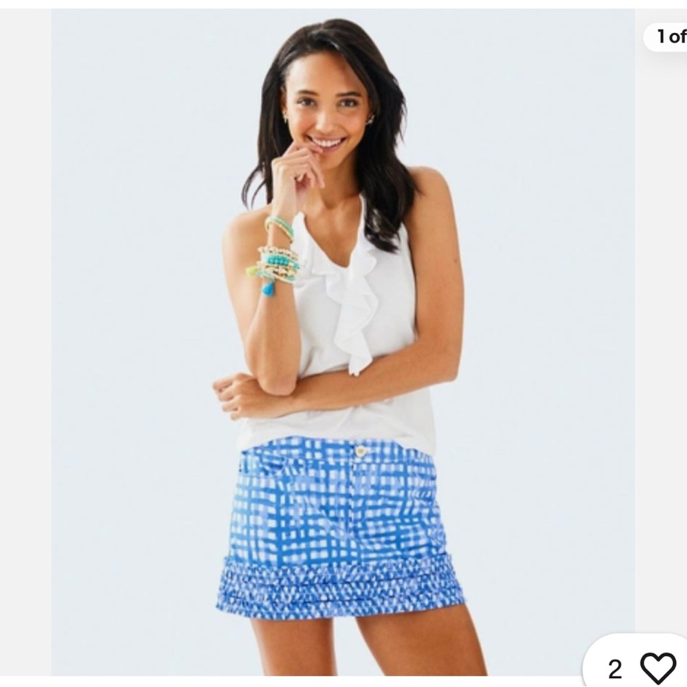 Lilly Pulitzer Lorelei blue Printed Ruffle Hem Skirt